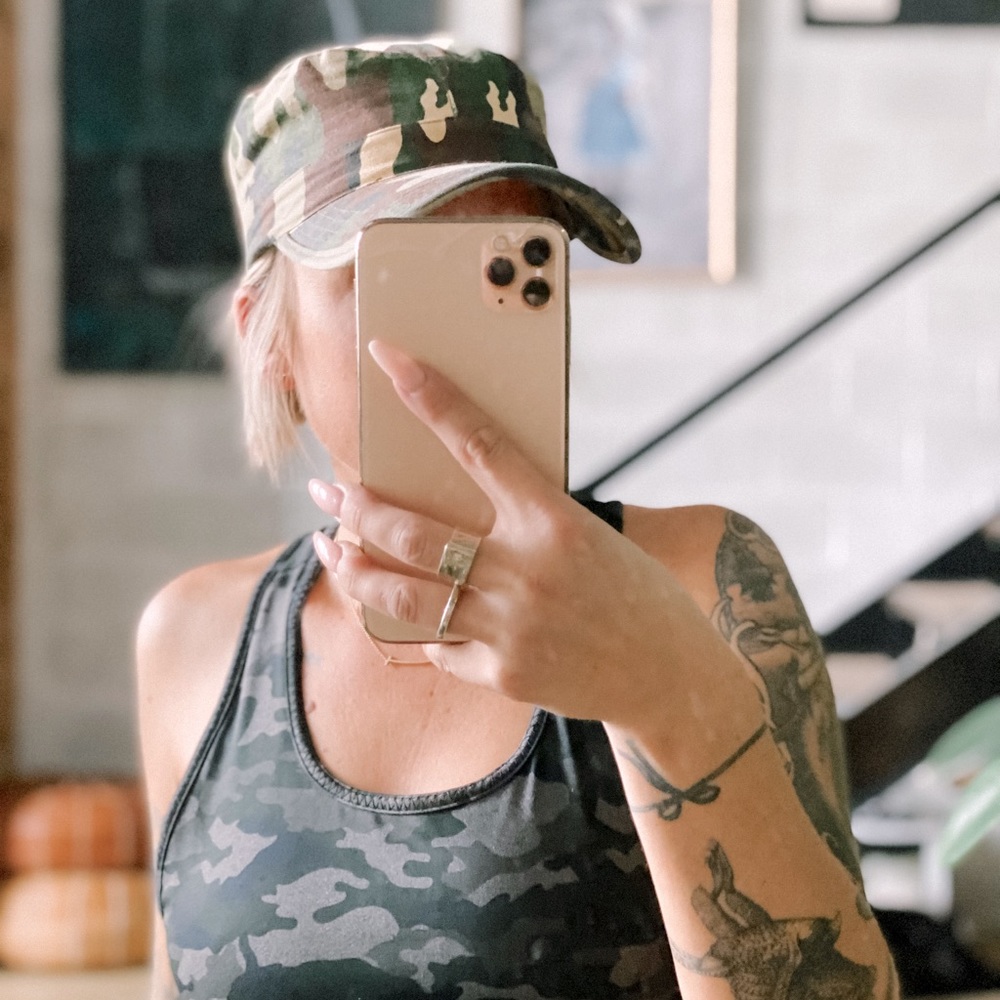 Camo print ball cap